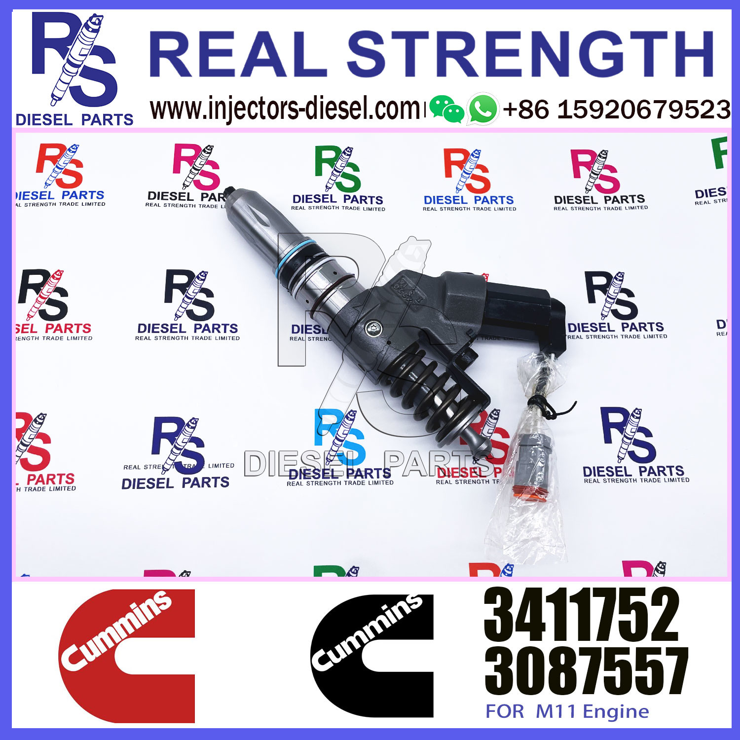 QSM11 ISM11 M11 fuel injector 3084589 3087557 3411752 for construction machinery