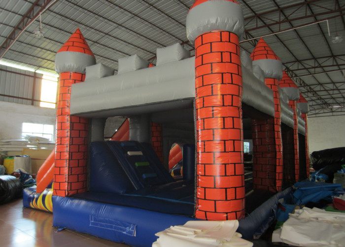 Classic inflatable castle jump house colourful inflatable bouncy double slide combo house for kids under 15 years old