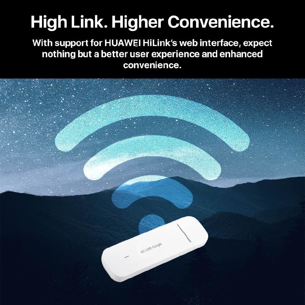 Unlocked Huawei E3372-325 4G USB Dongle (White) . Super-Fast 150Mbps Speed. Works with Any Network SIM Card Worldwide. Includes 2 X External Antennas