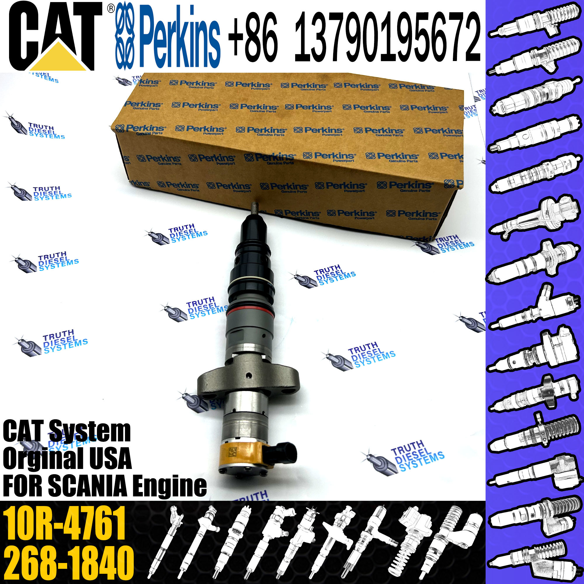Excavator Parts Engine Diesel Injector Nozzle 10R-4761 10R7225 10R-7225 10R4761 3879432 387-9432