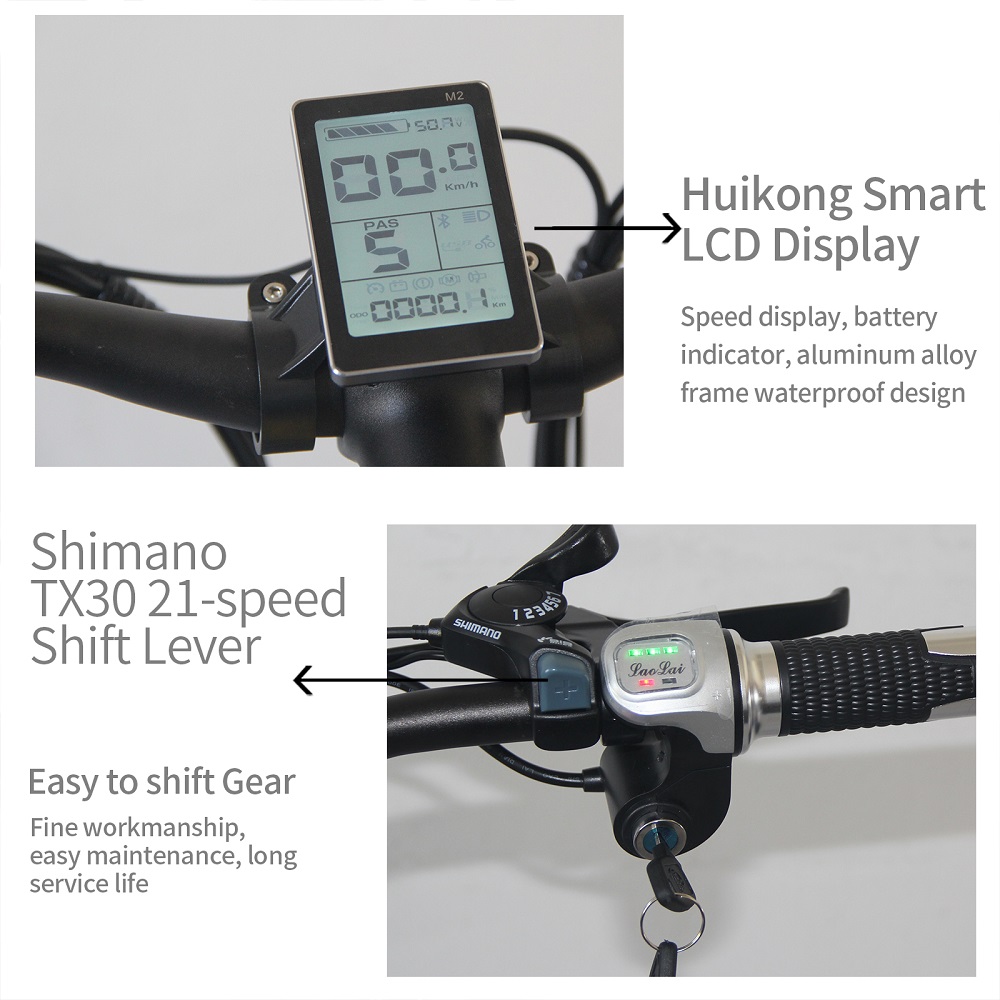 High Quality 26x4.0 inch Fat Tire Folding E-Bike 1000W Motor 13AH Lithium Battery 21-Speed Electric Bike Drop Shipping Available