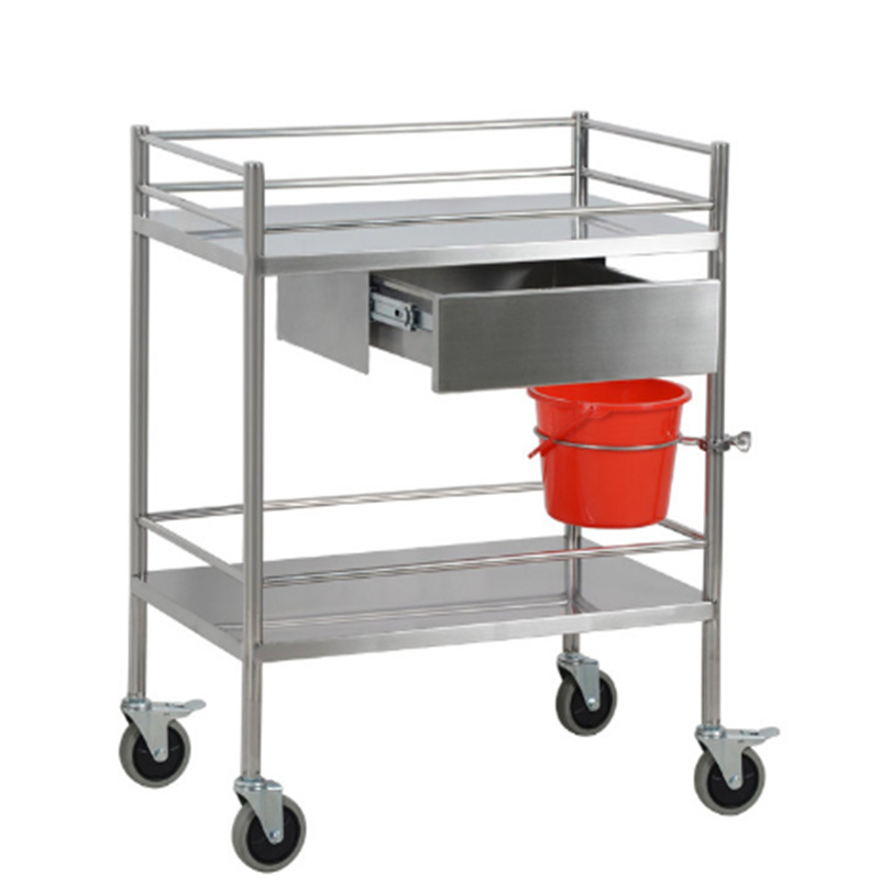 Medical Hospital Dressing Stainless Steel Trolley Surgical Trolley with Drawers