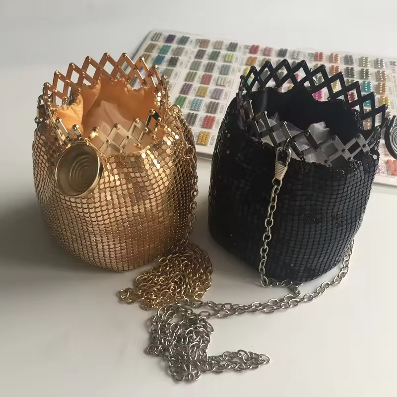 Flexible Aluminum Sequin Mesh Fabric Chain mail Fabric For Table Cloth Chain mail Curtains