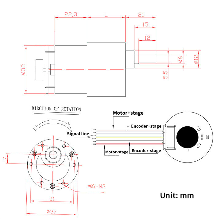 12v Dc Motor Encoder JGB37-520B 37mm Brush Motor 12v Volt Brushed Gear