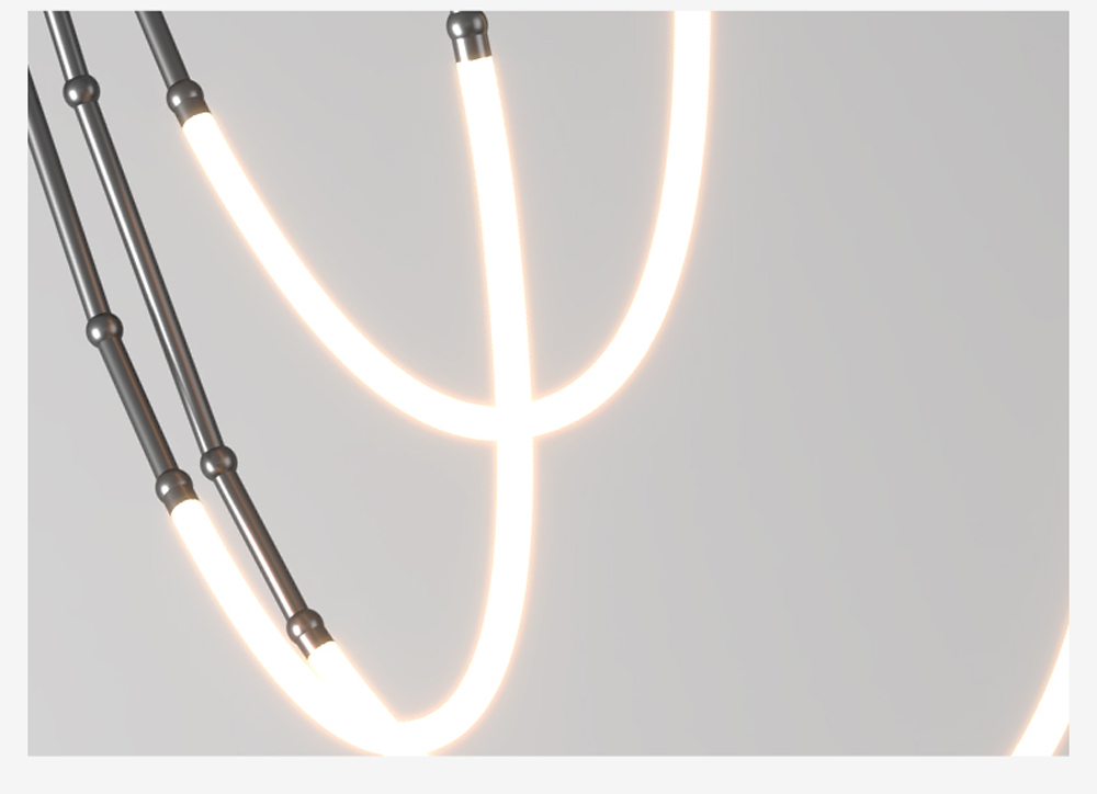 Retro Stainless Steel chandelier Minimalism Designer Living Room linear chandelier(WH-MI-392)