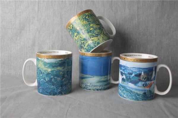 20 Oz Ceramic Stoneware Mugs , Exquisite Printing Drink Ware Porcelain Coffee