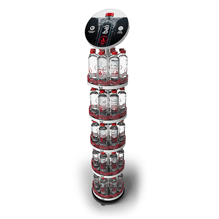 Metal Custom Display Stand Outer Door Products Tower Pop Displays With Casters