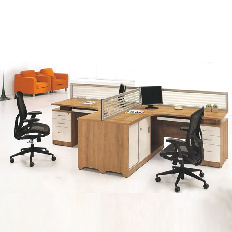 Modern Modular MDF Office Workstation Furniture For 4 Person