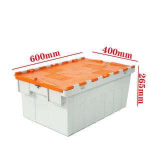 Custom Order Attached Lid Container Plastic Moving Storage Box With Lock Lid