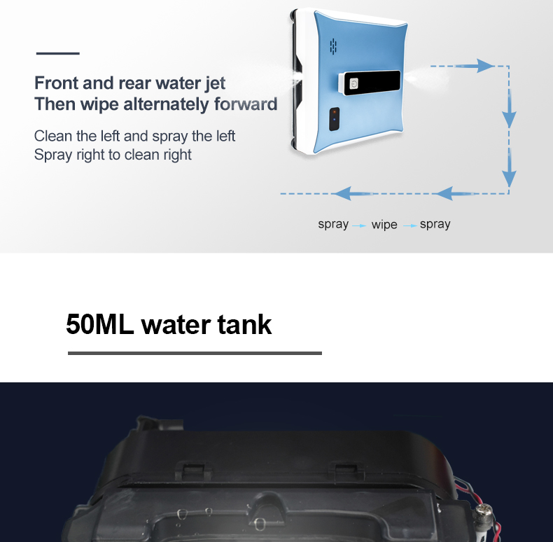 Household Smart Home Cleaning Appliance with Dual Water Spray Function and 500mAn Battery