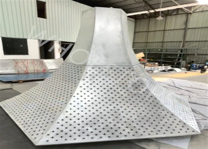 Pattern Cut Hyperbolic Aluminum Column for Subway station