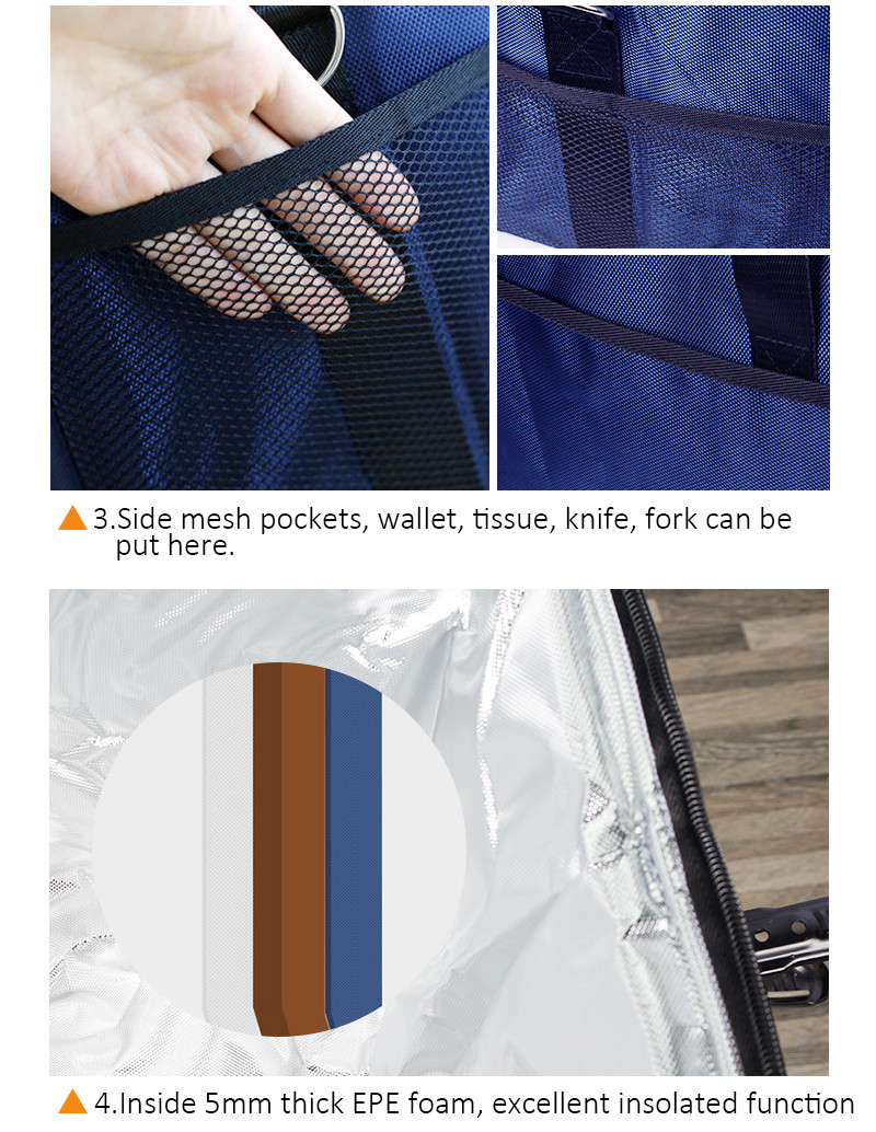 Shoulder Food Lunch Waterproof Insulated Picnic Cooler Bag