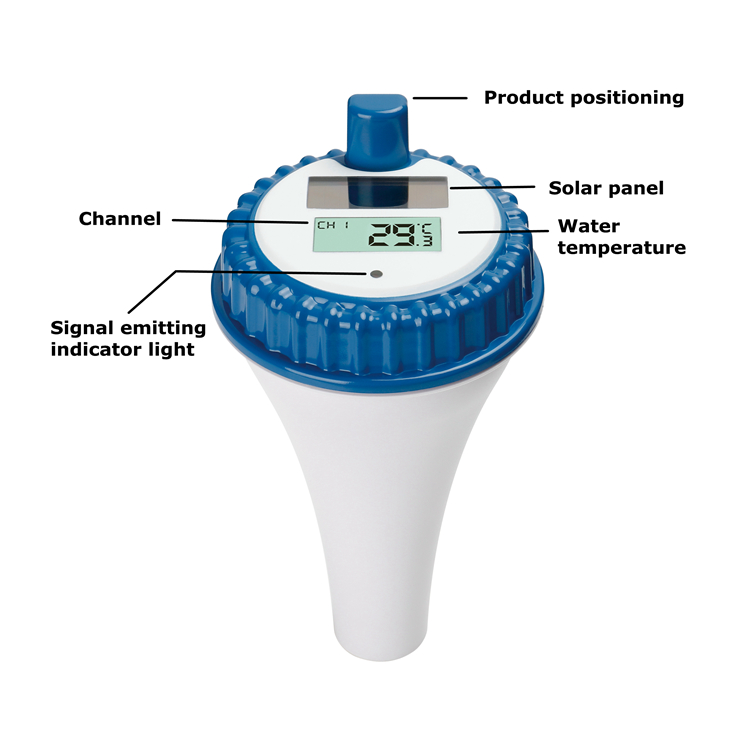 Waterproof Solar Floating Pool Thermometer With -40 To 60°C Outdoor Temperature Range