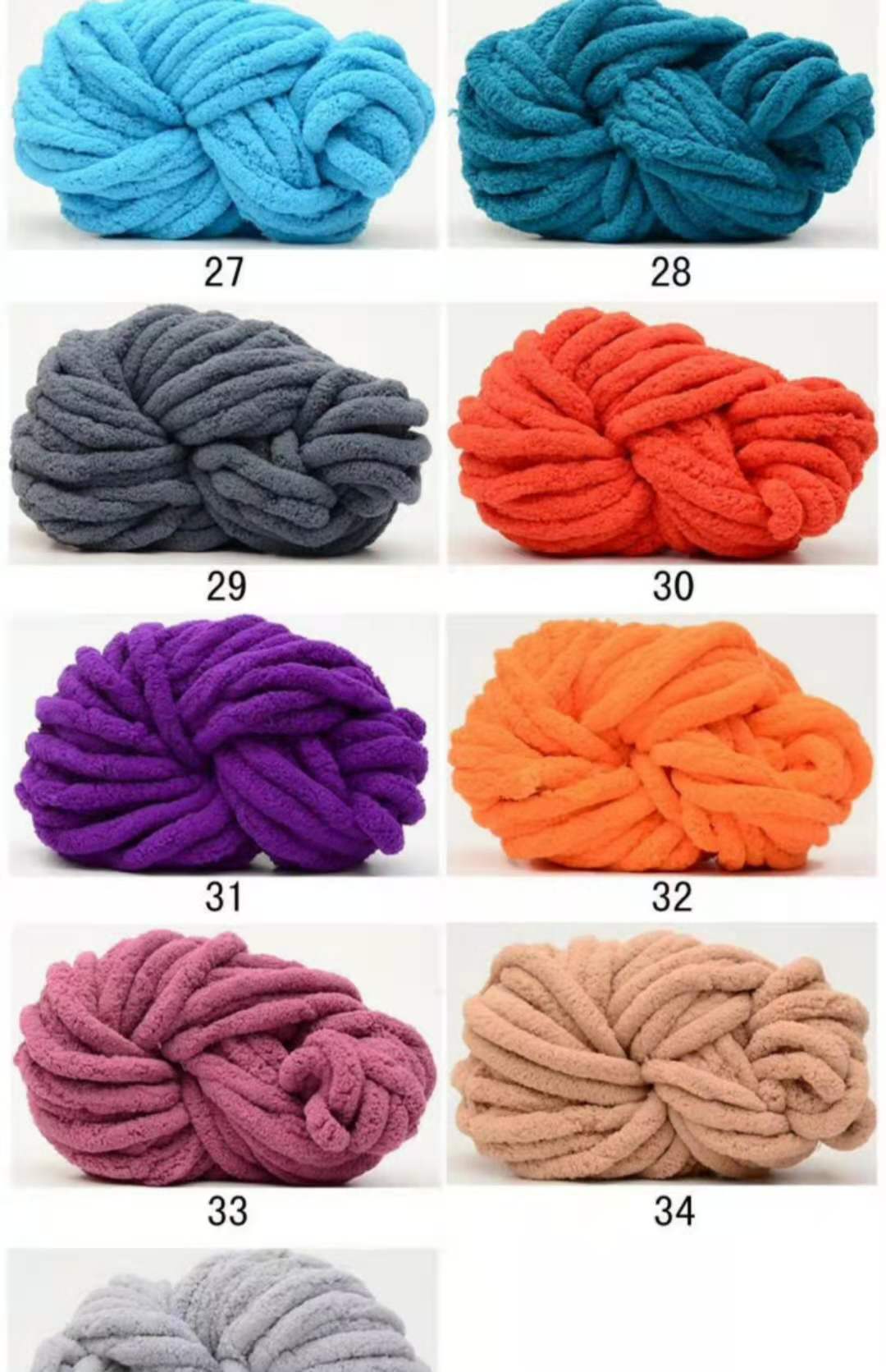 DIY Chunky Chenille Yarn 100% Polyester Fluffy Crochet Yarn For Rug Pillow Mattress