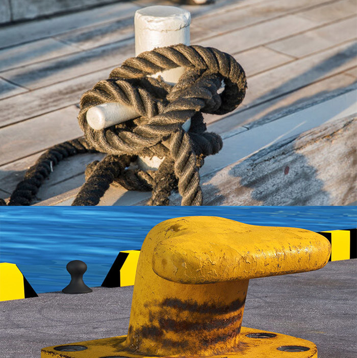 Adjustable Height Mooring Bollards Anti Slip Surface Nautical Bollards