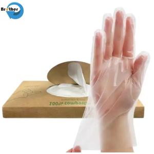 Disposable Biodegradable Compostable Plastic Gloves Customized Color for Kitchen