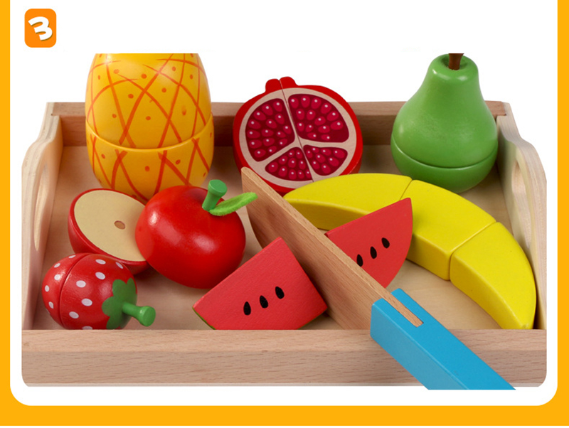 Montessori Kitchen Pretend Toy For Children Cutting Fruit Vegeta
