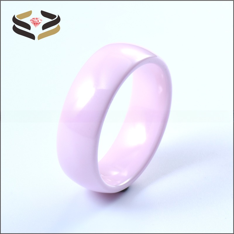 Third Party Appraisal Pink Ceramic Rings 4mm/6mm/8mm For Men And Women