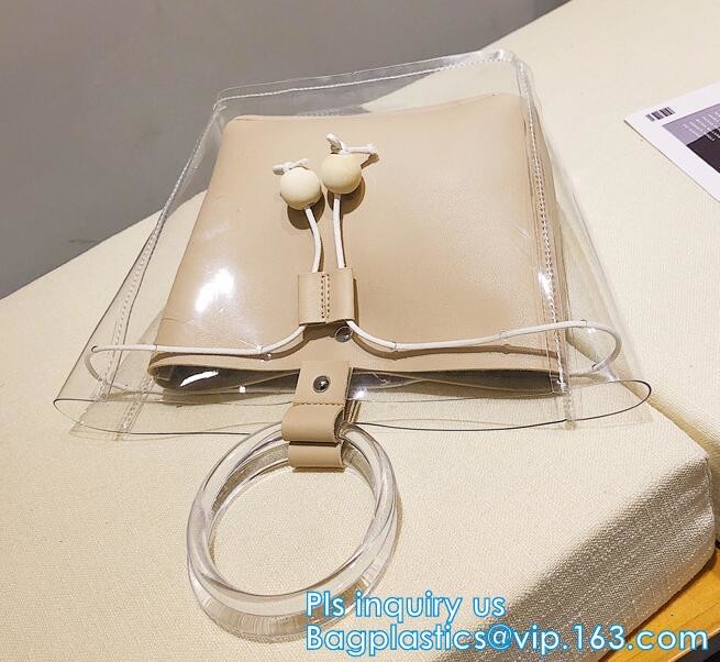 reusable eco friendly tote transparent pvc shopping bag, shopping cluth PVC beach bag with zipper, eco-freindly Promotio
