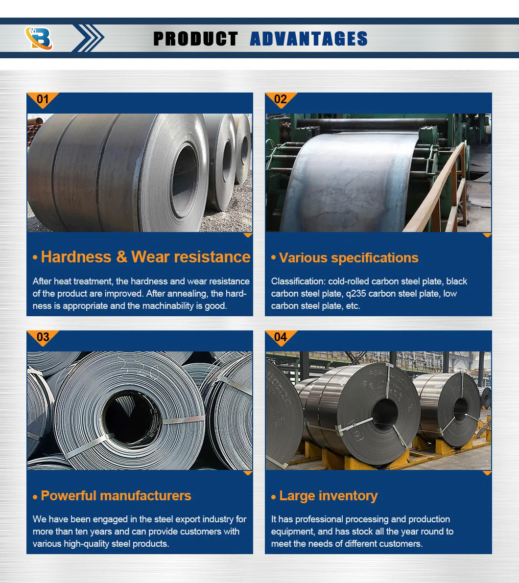 HRC Hot Rolled Steel Coil DC01 DC02 DC03 DC04 SAE 1006 SAE 1008 CRC Cold Rolled Carbon Steel Coils