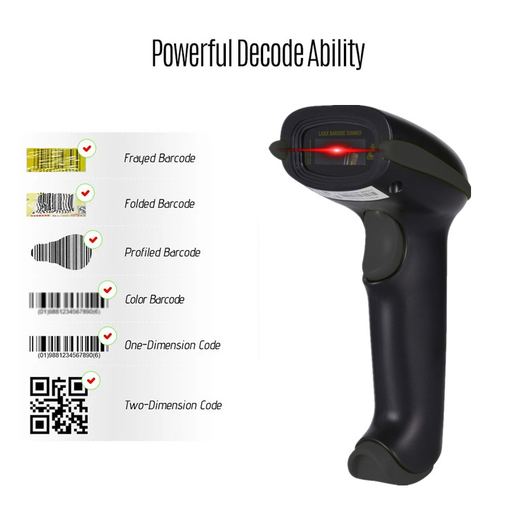 Long Distance Wireless 2d Barcode Scanner Handheld Qr Code Reader For Inventory