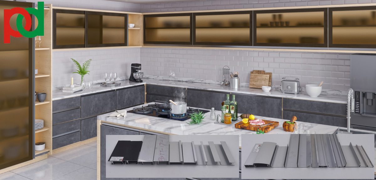 6 Meters 6063 T5 Aluminium Kitchen Profiles For South America