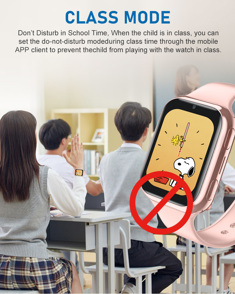 D42 Fitness Childrens Tracker Watch 4G GPS LBS WiFi 2 Way Phone Call