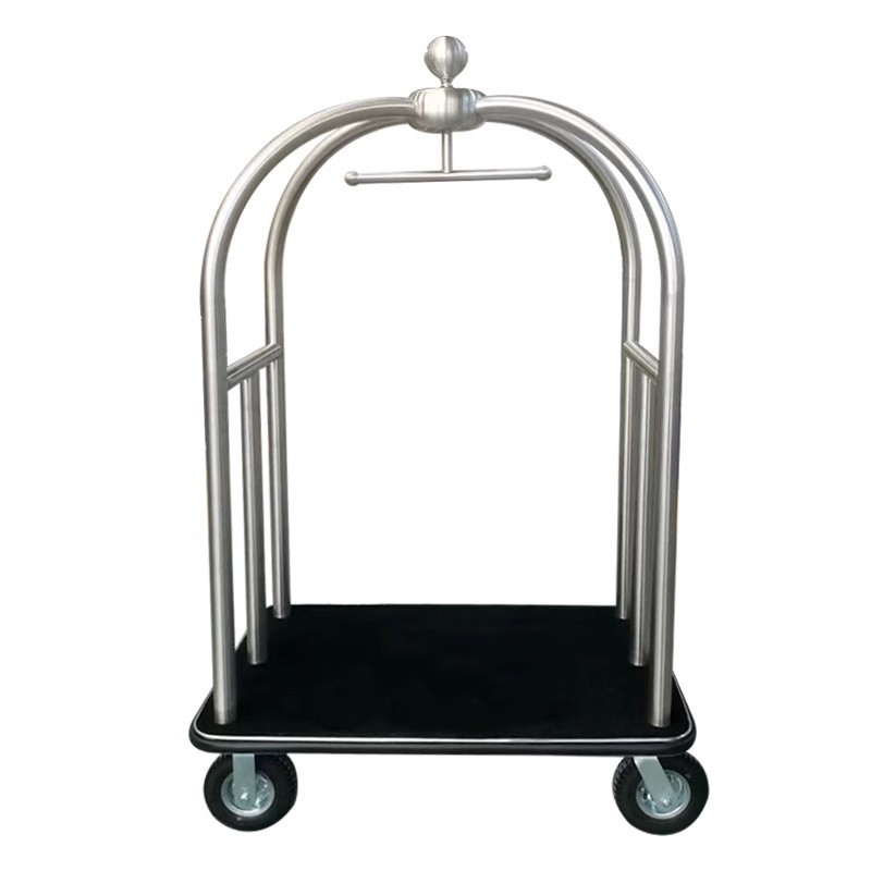 Stainless Steel Hotel Luggage Cart With Wheels Hotel Luggage Trolley