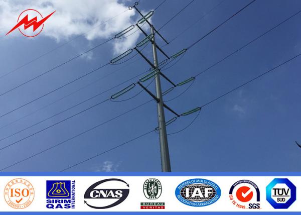 Galvanized Steel Utility Pole Round Tapered Octagonal Galvanized Metal Tubular