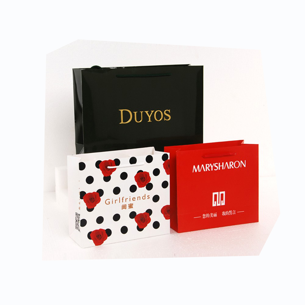 Exquisite Hand Length Handle Sealing Cardboard Luxury Multicolor Printing Bags