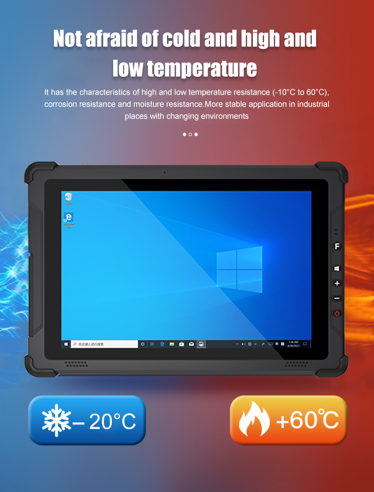 I5 I7 10 Inch Win 10 Rugged Tablet PC with 7.4V/5000mAh Capacity and Rear 8.0MP Camera