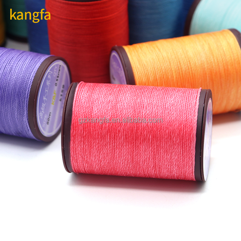 Red Kangfa Boho Leathercraft Thread 0.35-0.8mm for Sewing Round Waxed Genuine Needles