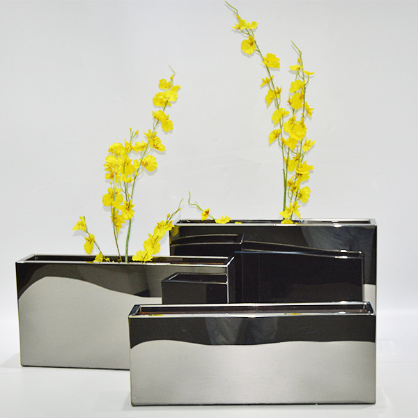 OEM ODM Stainless Steel Flowerpot Waterproof Large Metal Garden Containers