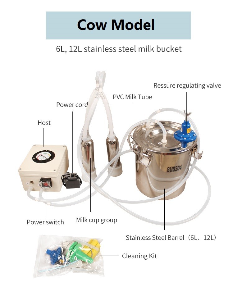 HL-MM-C 12L Goat and Cow Battery Operated Milking Machine for Farm