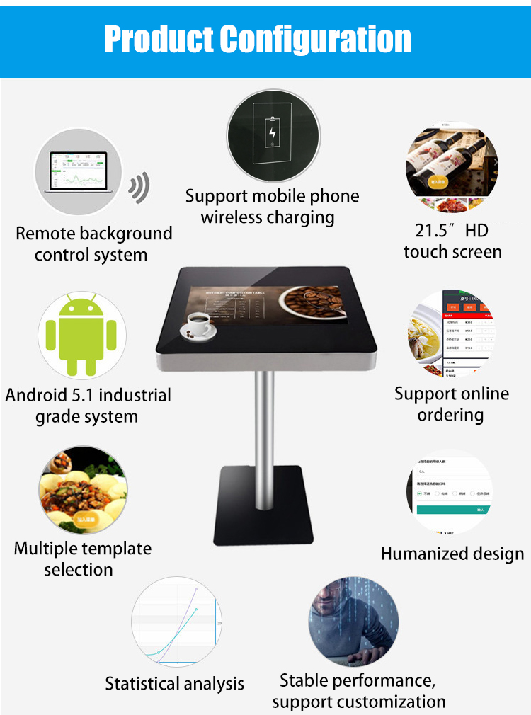 VETO 21.3 inch Andriod Interactive Lcd Digital Multi Touch Screen Coffee Smart Table
