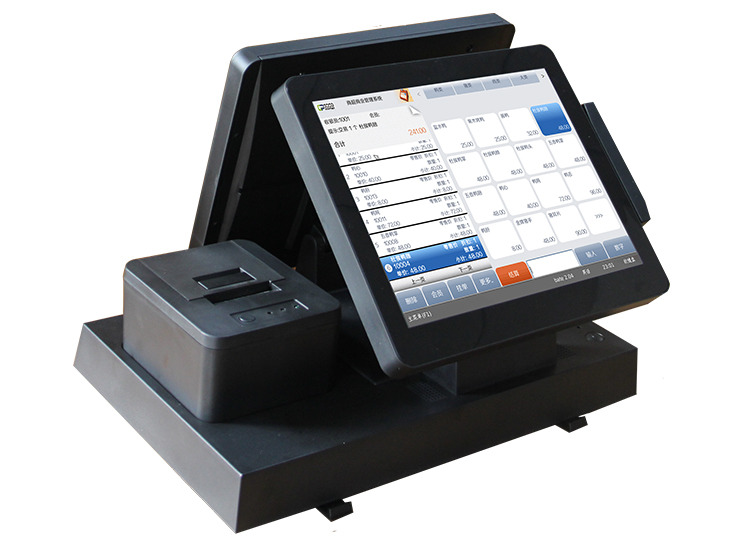 All-In-One POS System with Resistive Touch Screen Built-in Printer and Cash Drawer