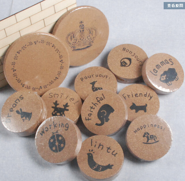Mini Cartoon Cork Coaster with silkscreen printed logo, customized size is available