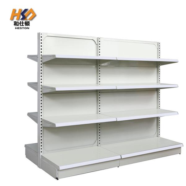 Double Side Supermarket Shelf Rack 75kg Gondola 240CM Adjustable Metal Storage