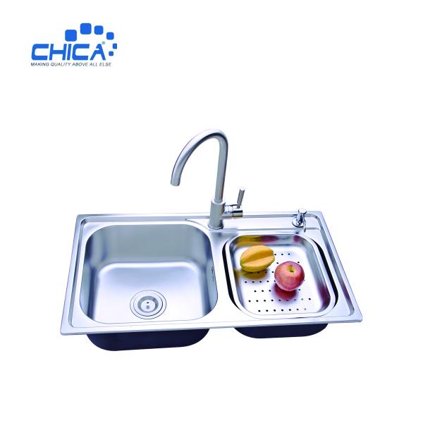 SUS304 Stainless Steel Kitchen Sink Double Bowl Kitchen Sink Press Kitchen Sink