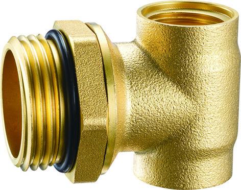 6015 Brass Manifold Parts Tee End Piece w/ Self-sealing Movable Nipple for