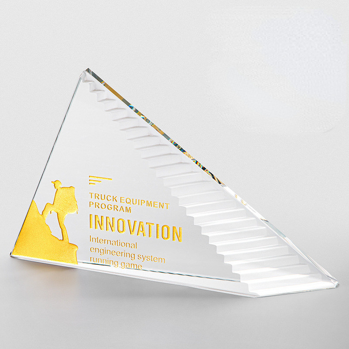 Acrylic Creative Award Plaque 13.5 X 22.5 X 4 cm Size for Outstanding Employees Customizable Logo
