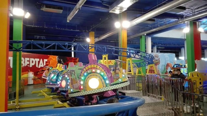 Thrilling Theme Park Kiddie Roller Coaster With Remote Control Unit And LED Lamps