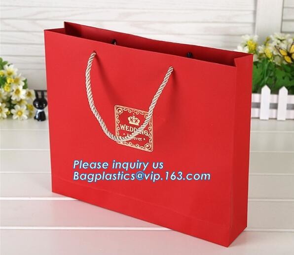 Luxury paper bags with handles Different Sizes,250gsm art paper shopping carrier bag custom printing with handle rope