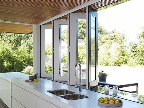 Commercial System Tempered Glass Aluminum Bifold Windows For Living Room lowes