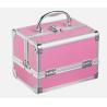 Buy cheap Custom Aluminium Cosmetic Case Black Leather Lining Inside Makeup Vanity Box for from wholesalers