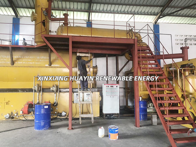Pyrolysis Waste Oil Distillation Plant Huayin , Waste Motor Oil Recycling To Diesel