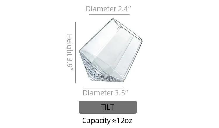 12 Oz Clear Diamond Old Fashioned Glass Party Gifts Rock Whiskey