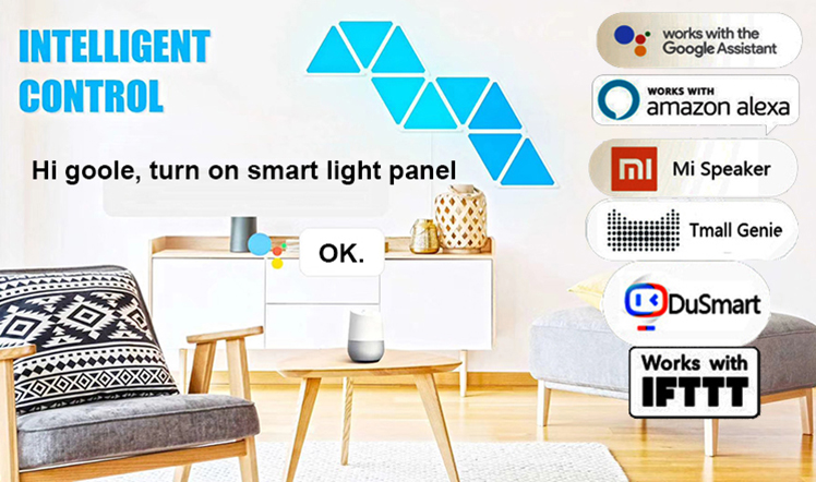 Wall Lamp RGB LED Panel Light With 3M Adhesive Intelligent Magic Board