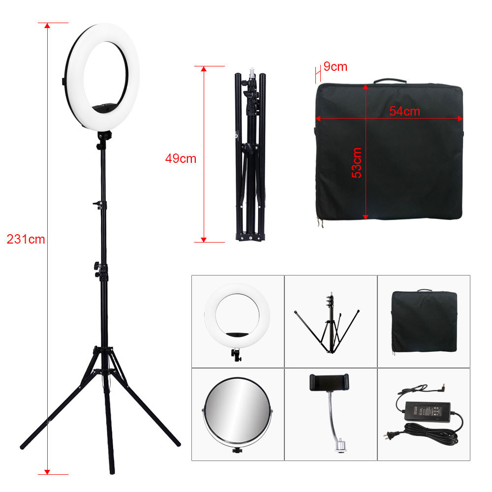 Fs-480 48w 18inch LED Ring Photographic Light for Makeup Beauty led Phone Holder Selfie Camera Led Ring Light