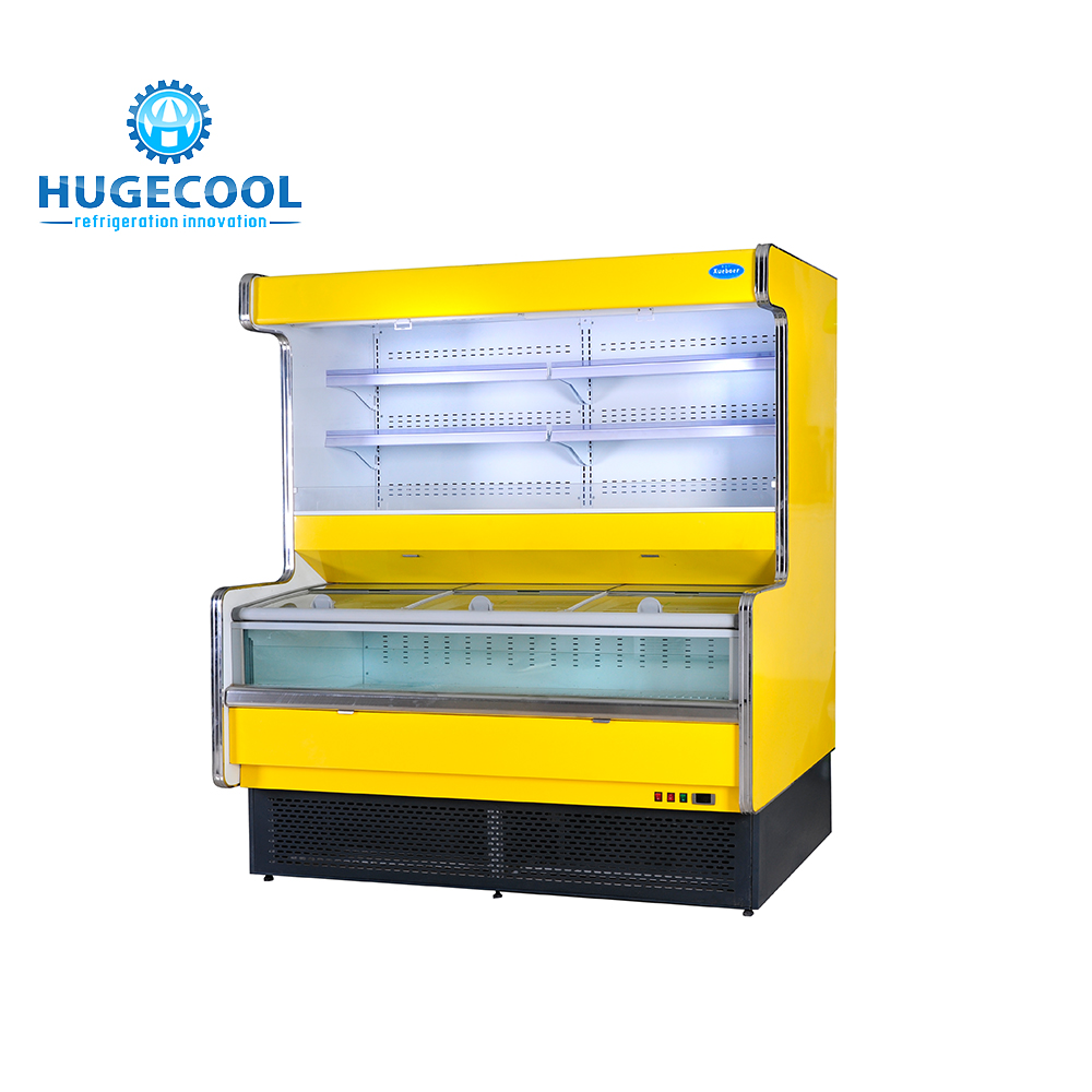 110v 220v Display Refrigerator Showcase , Display Fridge Shelves With Glass Door